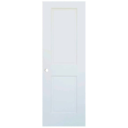 2-Panel Colonial White Interior Door Slab with Bore Hole