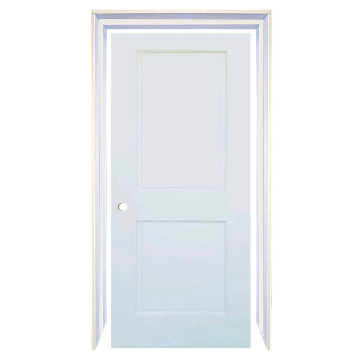 2-Panel Colonial White Interior Door Slab with Bore Hole