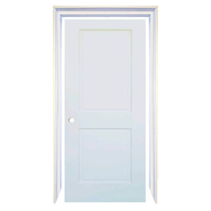 2-Panel Colonial White Interior Door Slab with Bore Hole