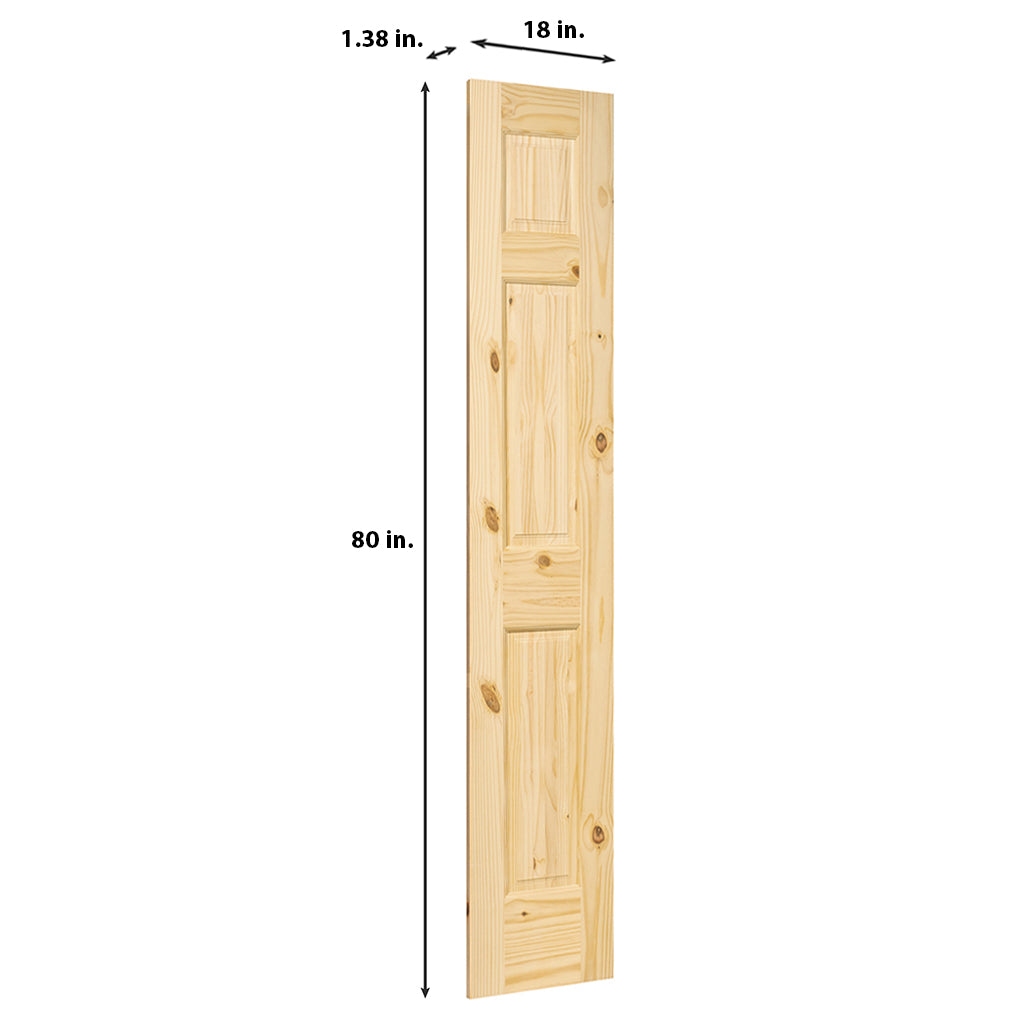 6-Panel Colonial Knotty Pine Unfinished Interior Door Slab