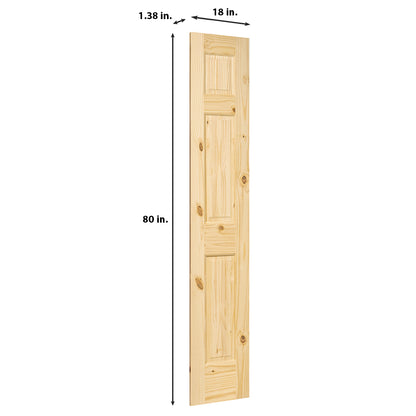 6-Panel Colonial Knotty Pine Unfinished Interior Door Slab
