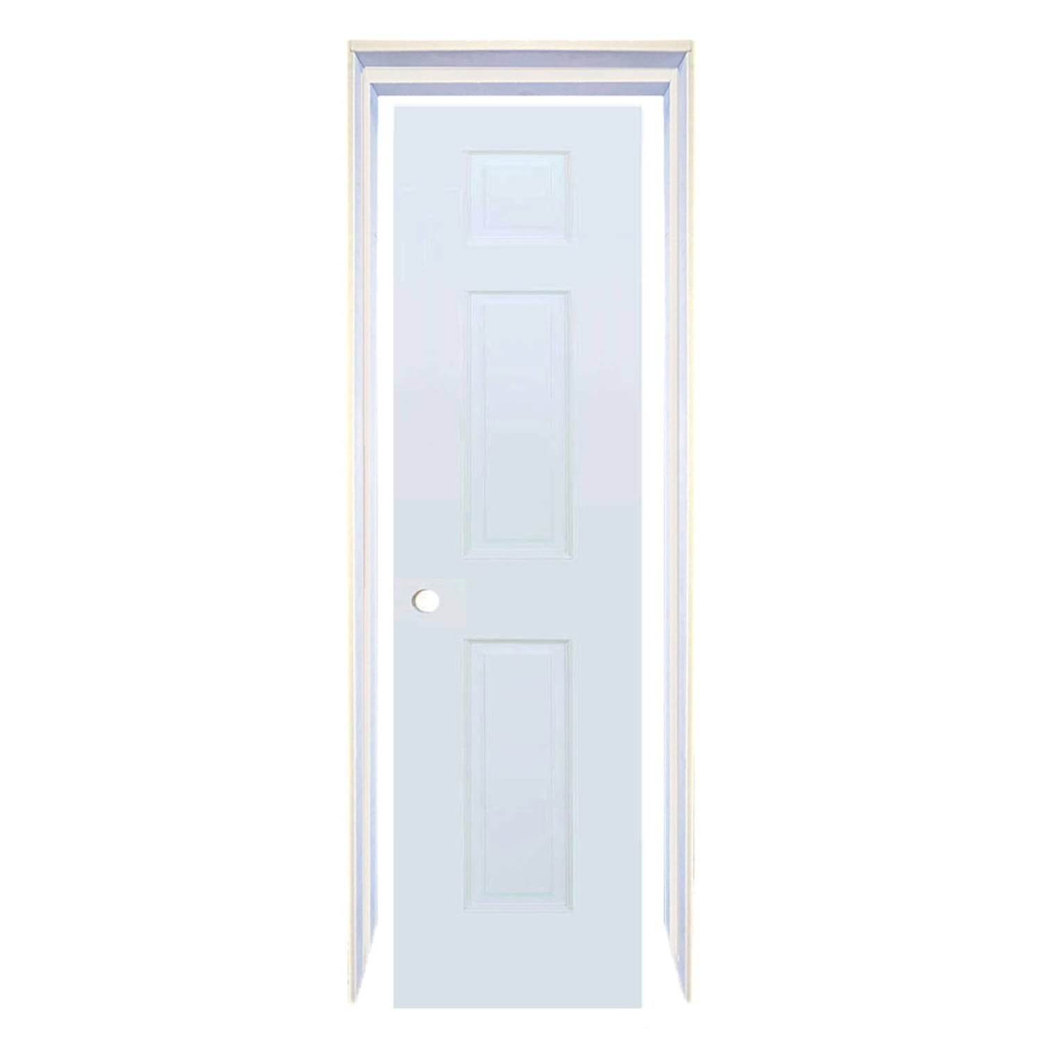 6-Panel Colonial White Interior Door Slab with Bore Hole