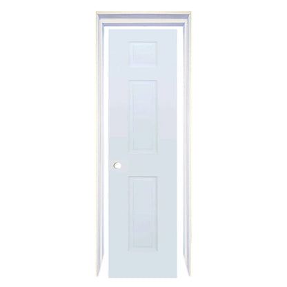 6-Panel Colonial White Interior Door Slab with Bore Hole