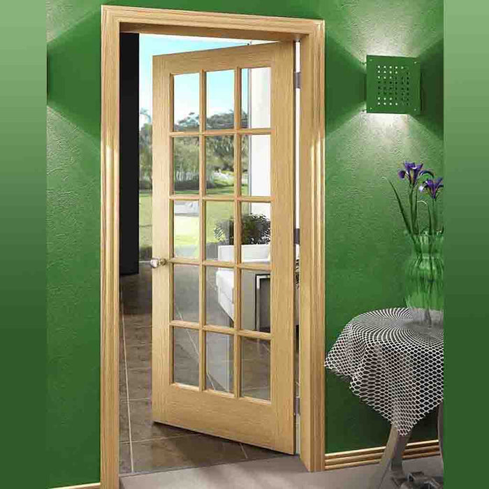 French Door 15-Lite Unfinished Clear Glass Interior Slab