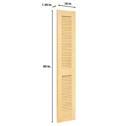 Traditional Louver Louver Solid Pine Unfinished Interior Door Slab