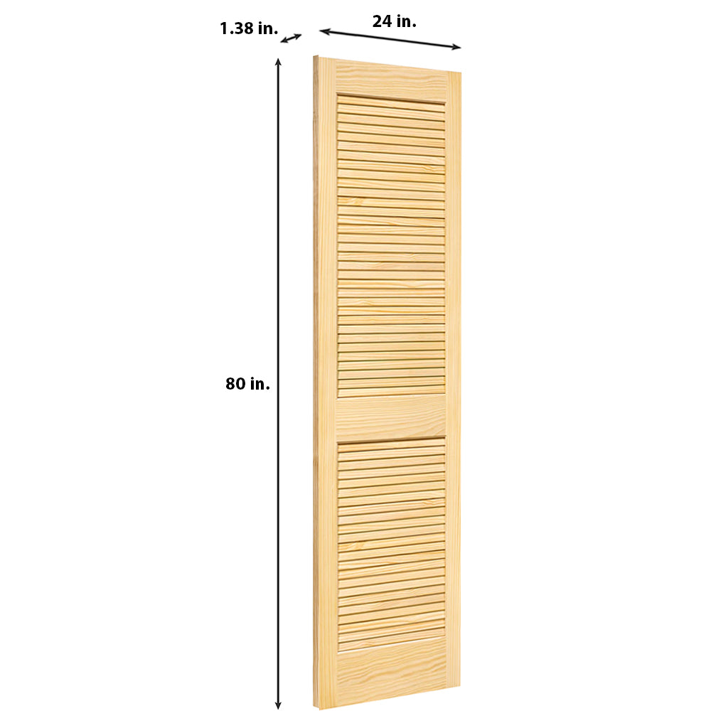 Traditional Louver Louver Solid Pine Unfinished Interior Door Slab