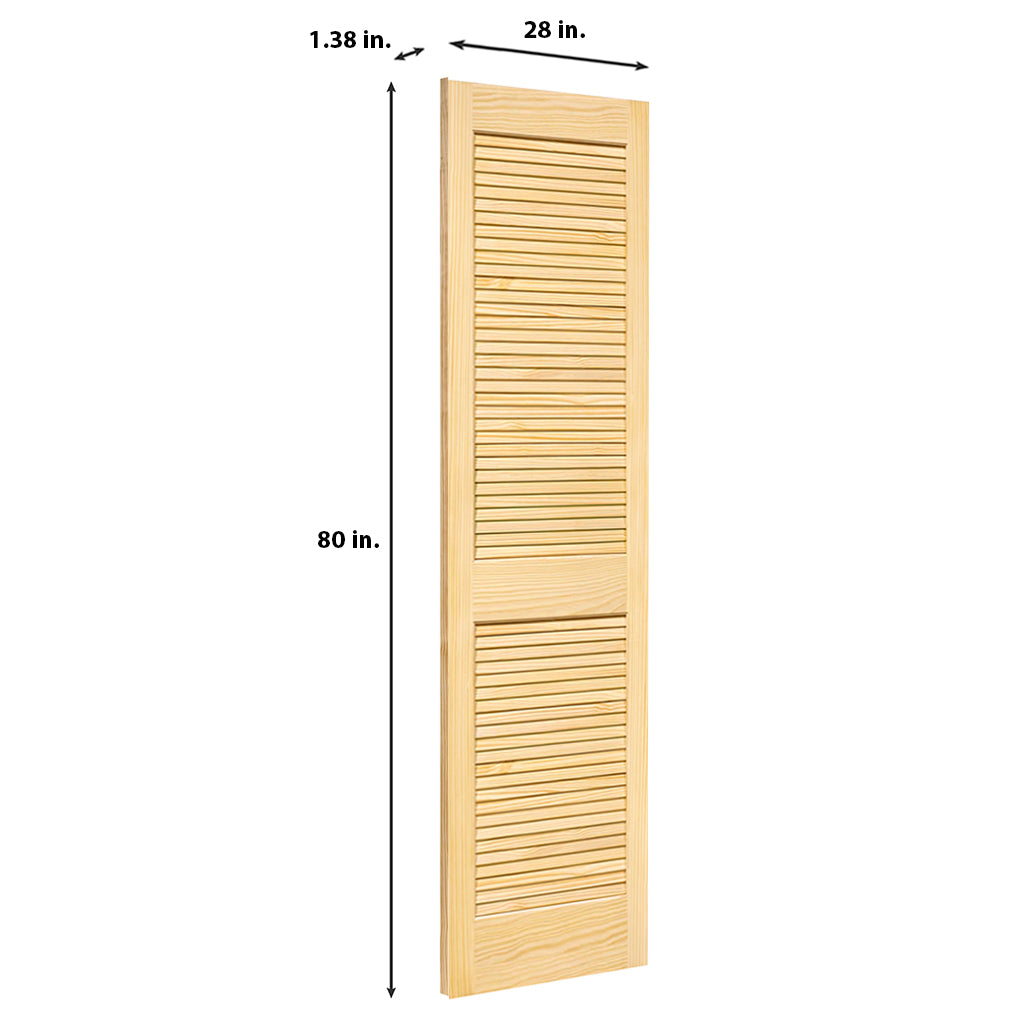 Traditional Louver Louver Solid Pine Unfinished Interior Door Slab
