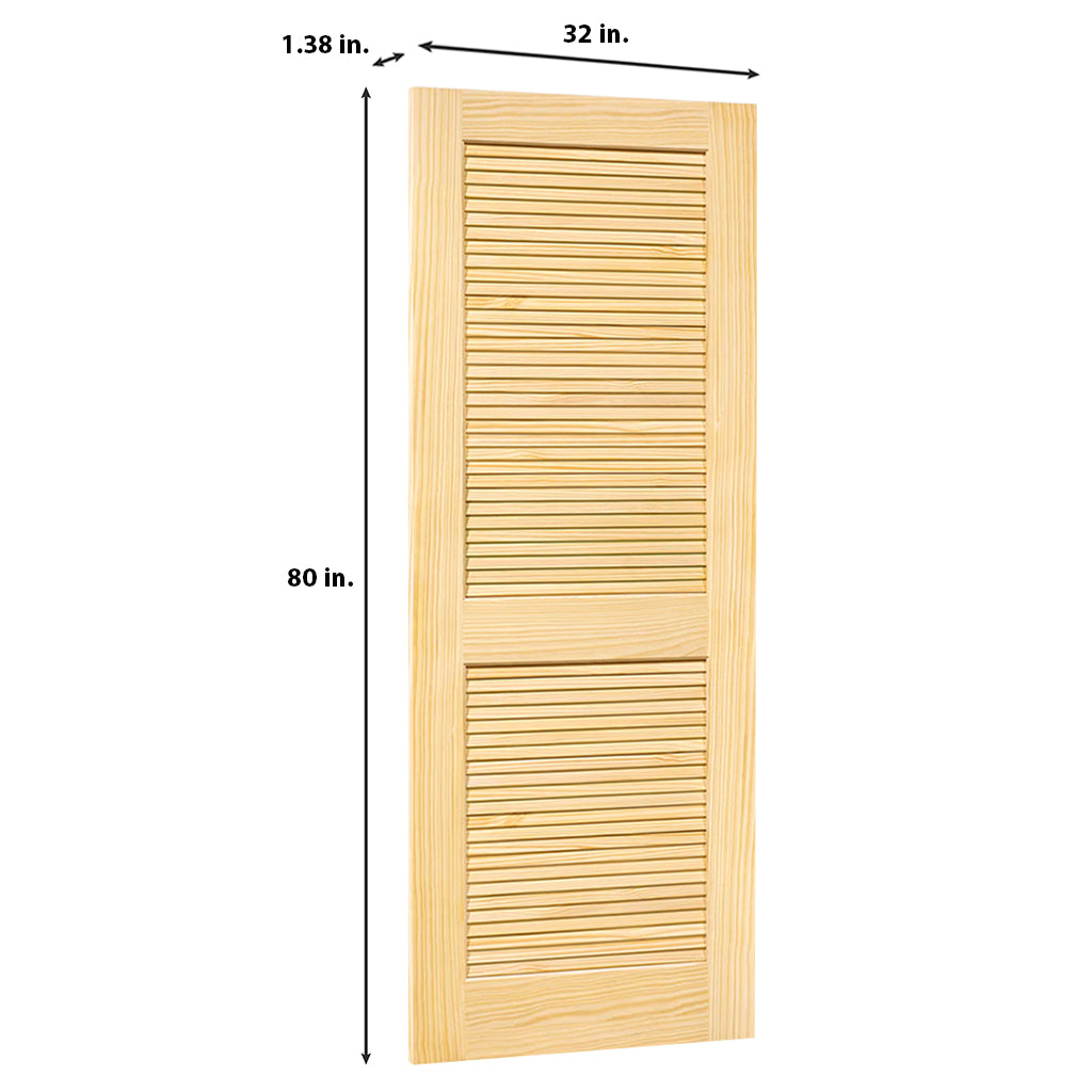 Traditional Louver Louver Solid Pine Unfinished Interior Door Slab