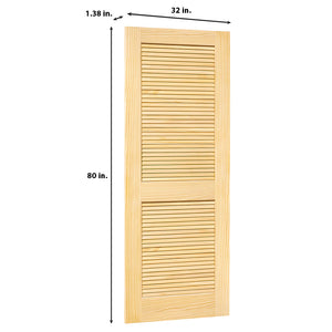 Traditional Louver Louver Solid Pine Unfinished Interior Door Slab