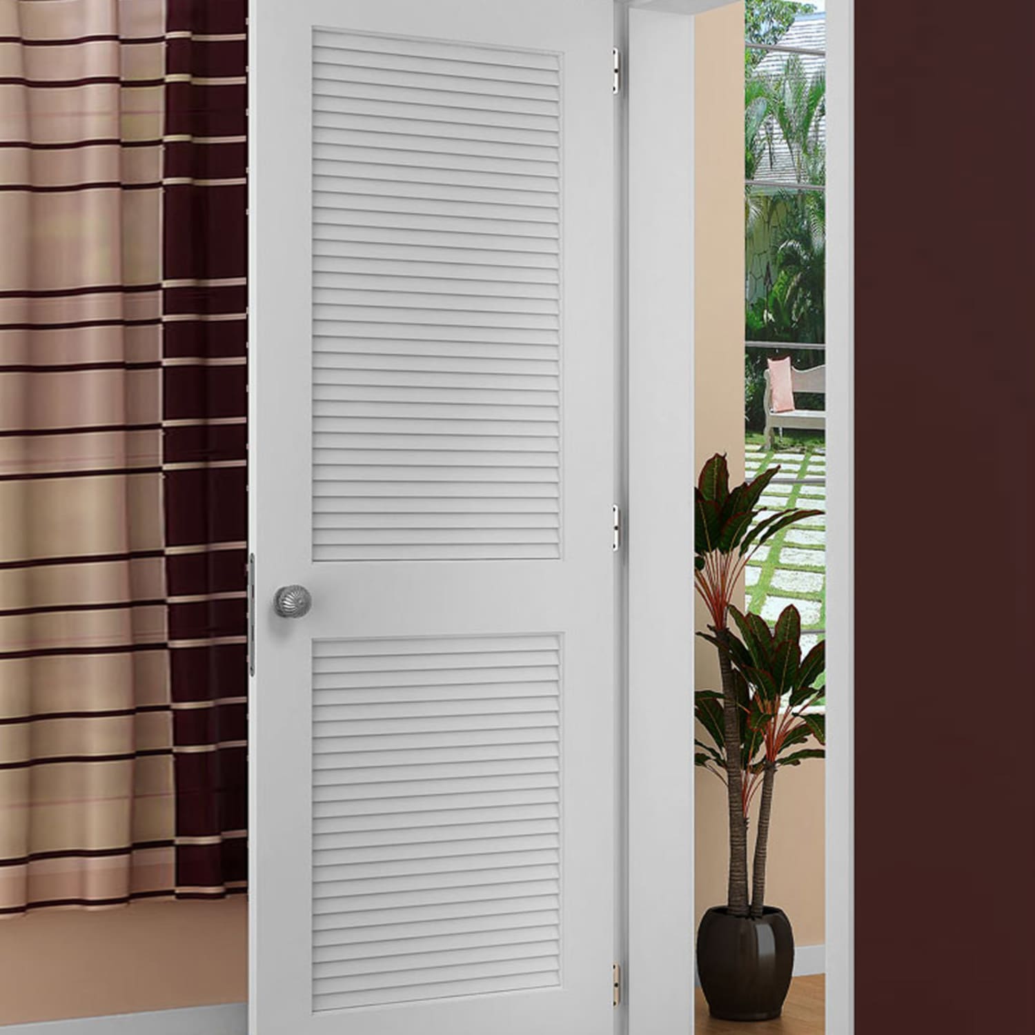 Traditional Louver Louver Solid Core White Interior Door Slab