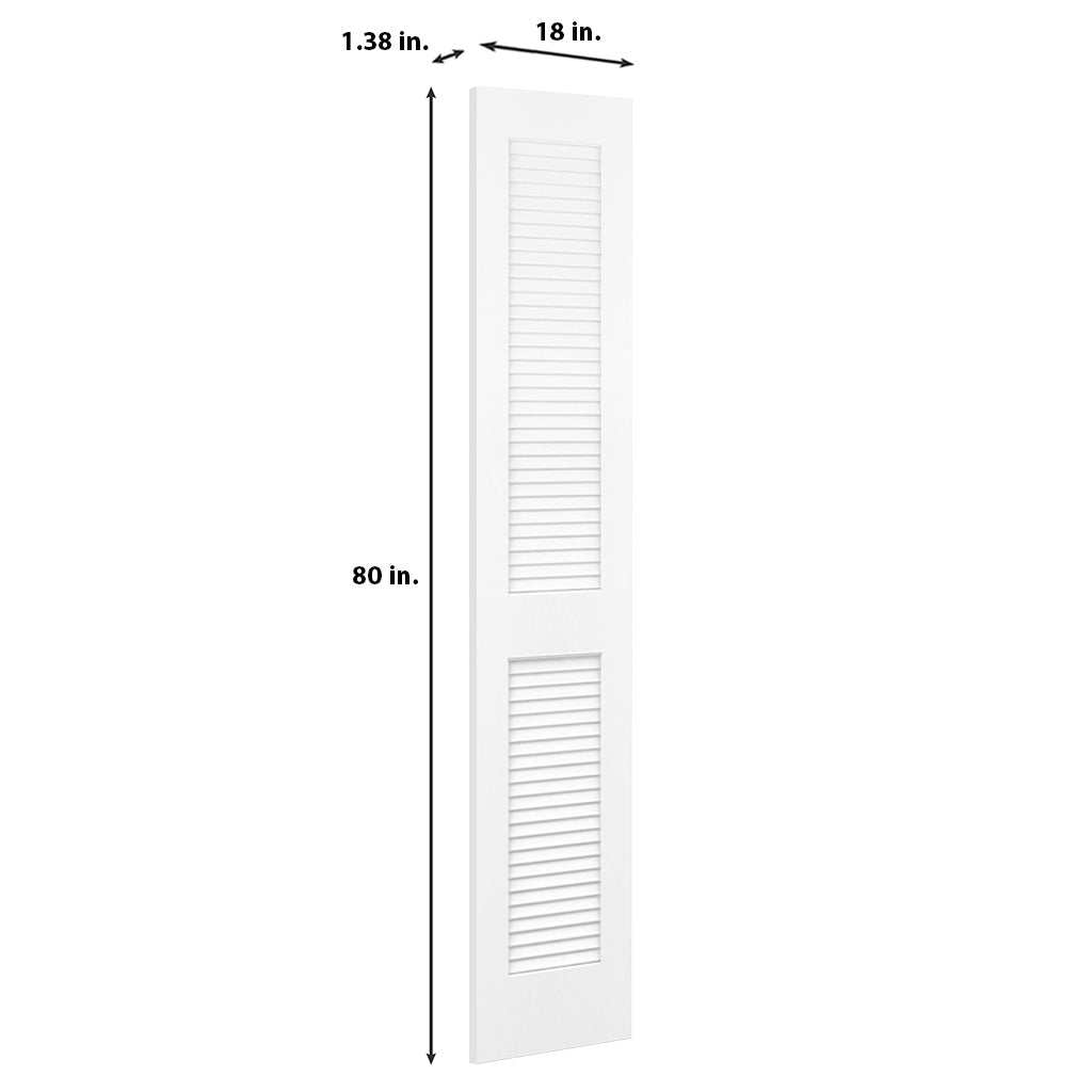 Traditional Louver Louver Solid Core White Interior Door Slab