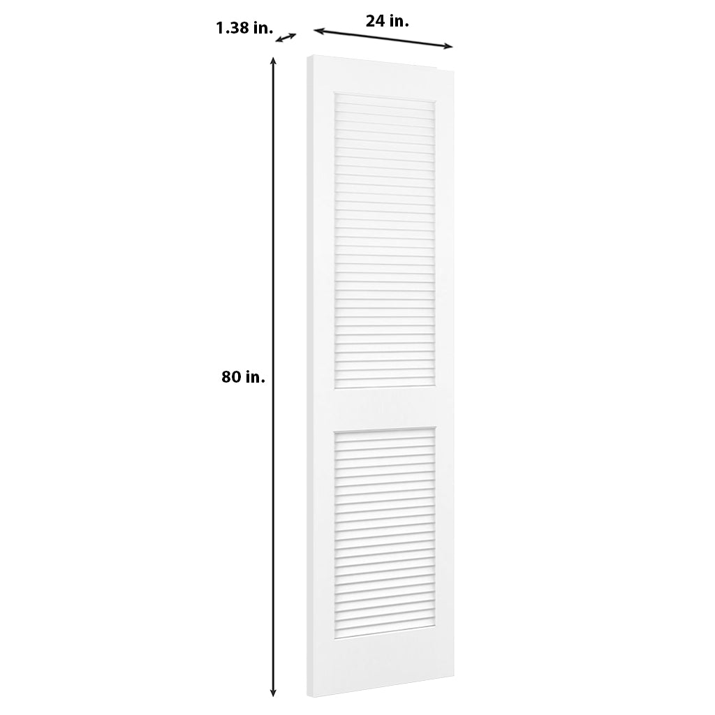 Traditional Louver Louver Solid Core White Interior Door Slab