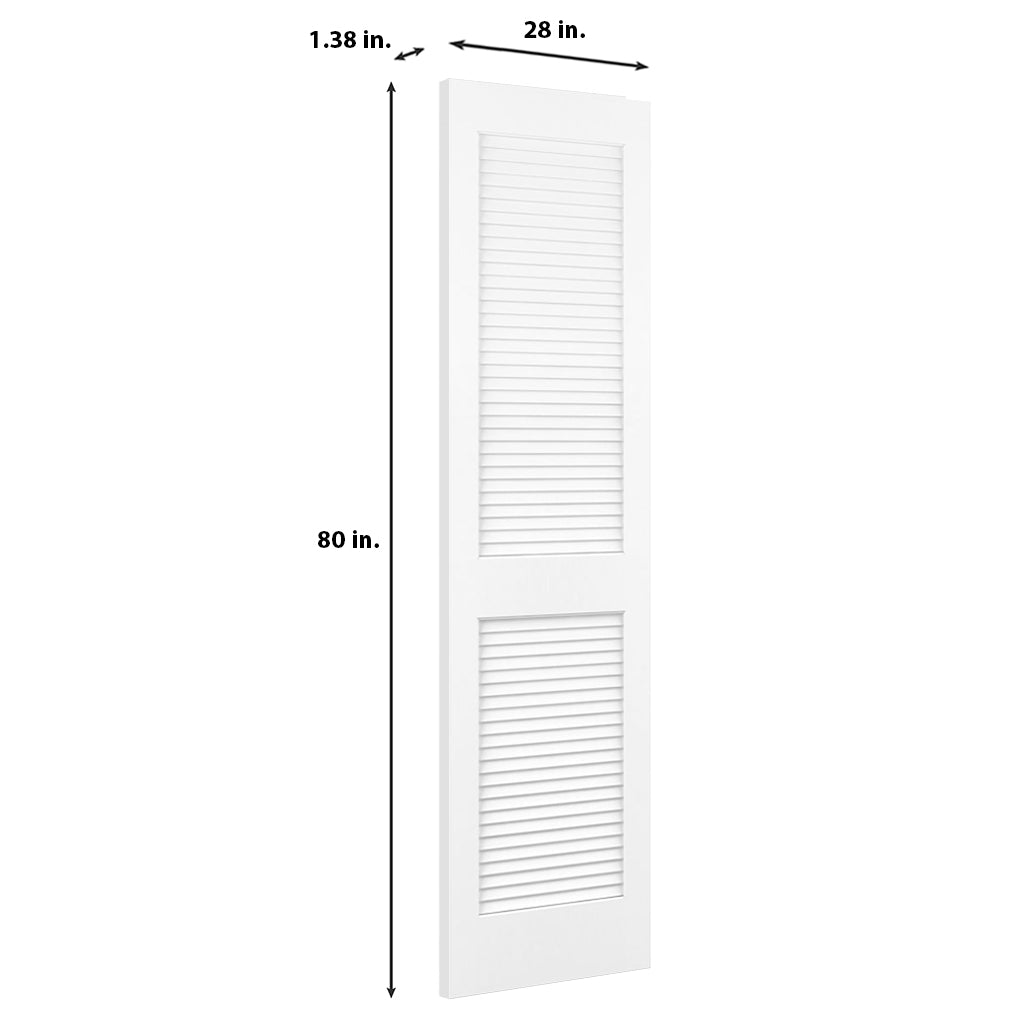 Traditional Louver Louver Solid Core White Interior Door Slab