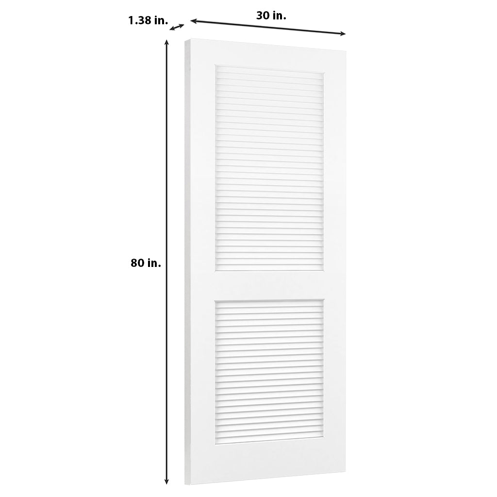 Traditional Louver Louver Solid Core White Interior Door Slab