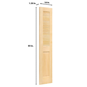 Traditional Louver Panel Solid Unfinished Pine Interior Door Slab