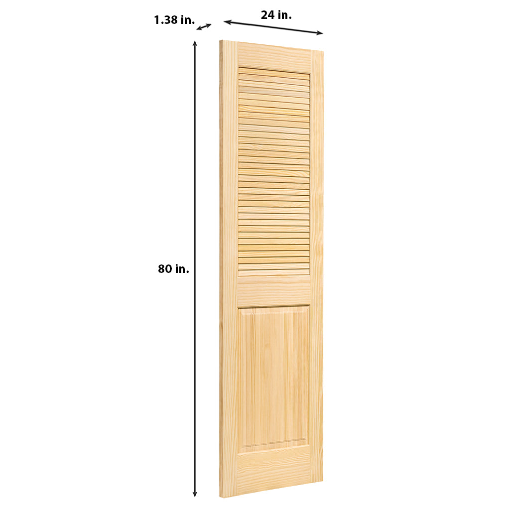 Traditional Louver Panel Solid Unfinished Pine Interior Door Slab