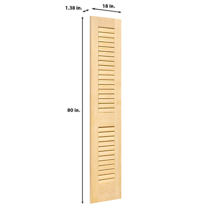 Plantation Louver Louver Solid Pine Unfinished Interior Door Slab