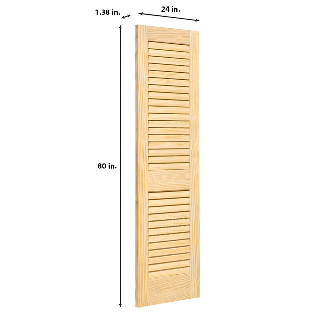 Plantation Louver Louver Solid Pine Unfinished Interior Door Slab