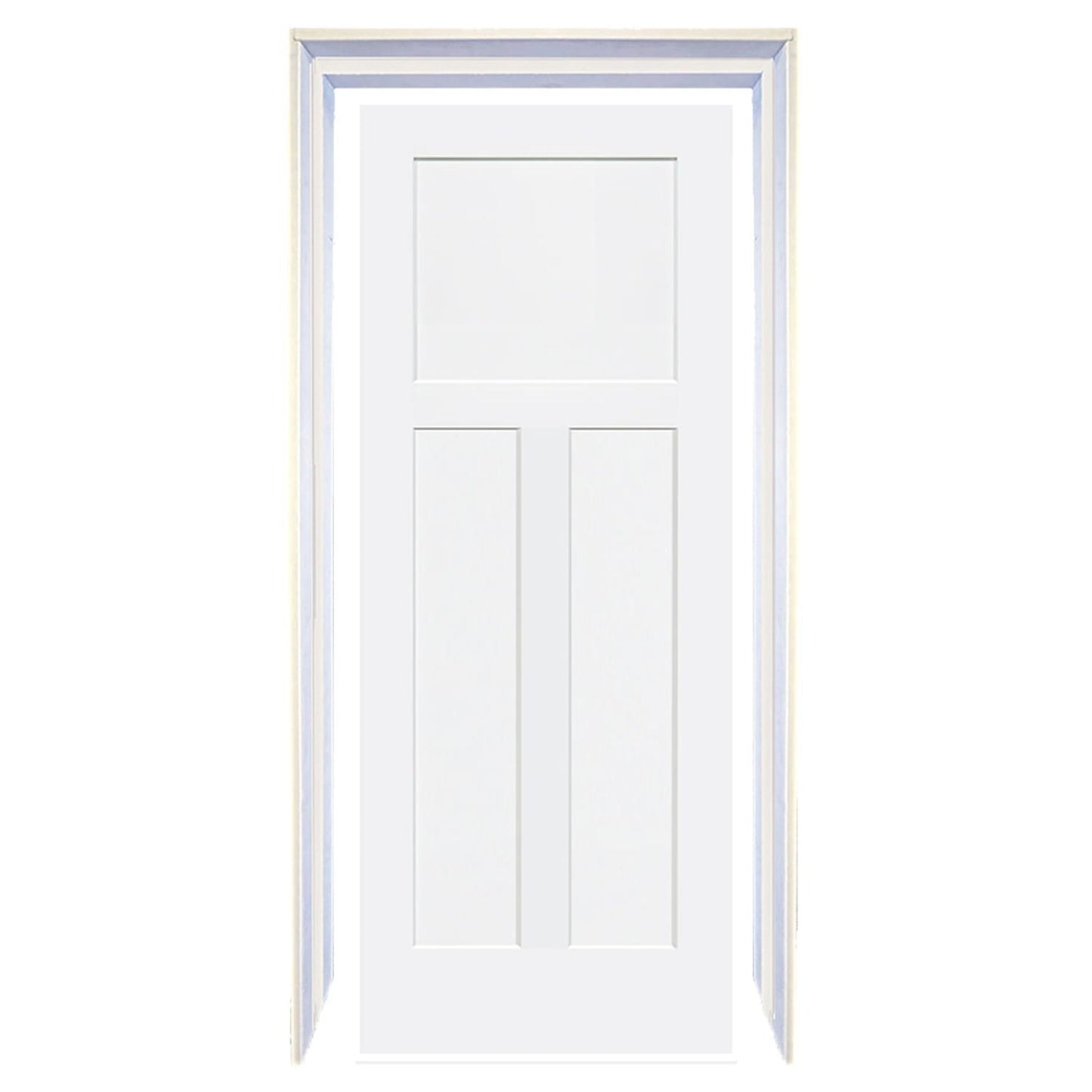 Shaker 1+2 Panel Solid Core White Interior Door Slab