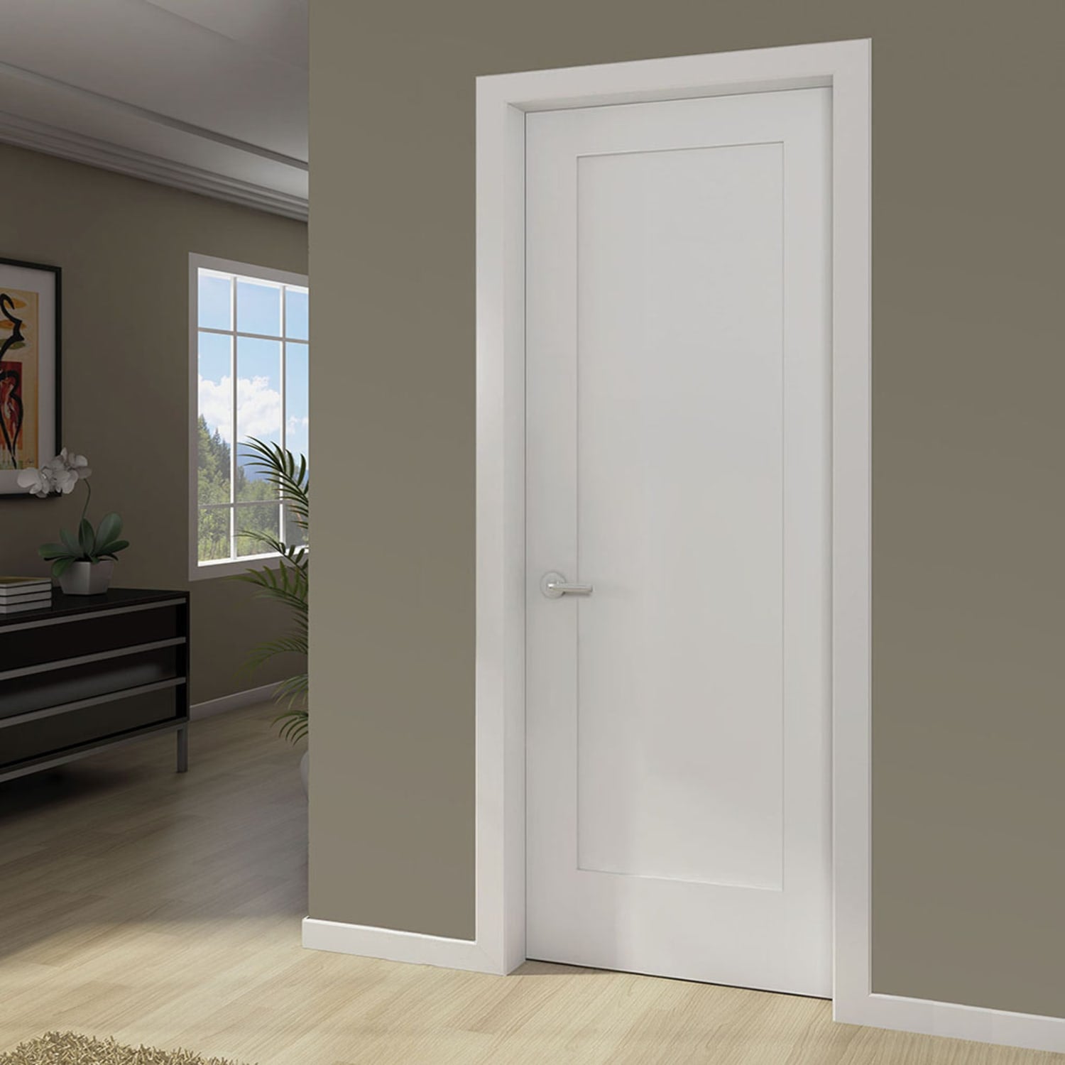 Shaker 1 Panel Solid Core White Interior Door Slab