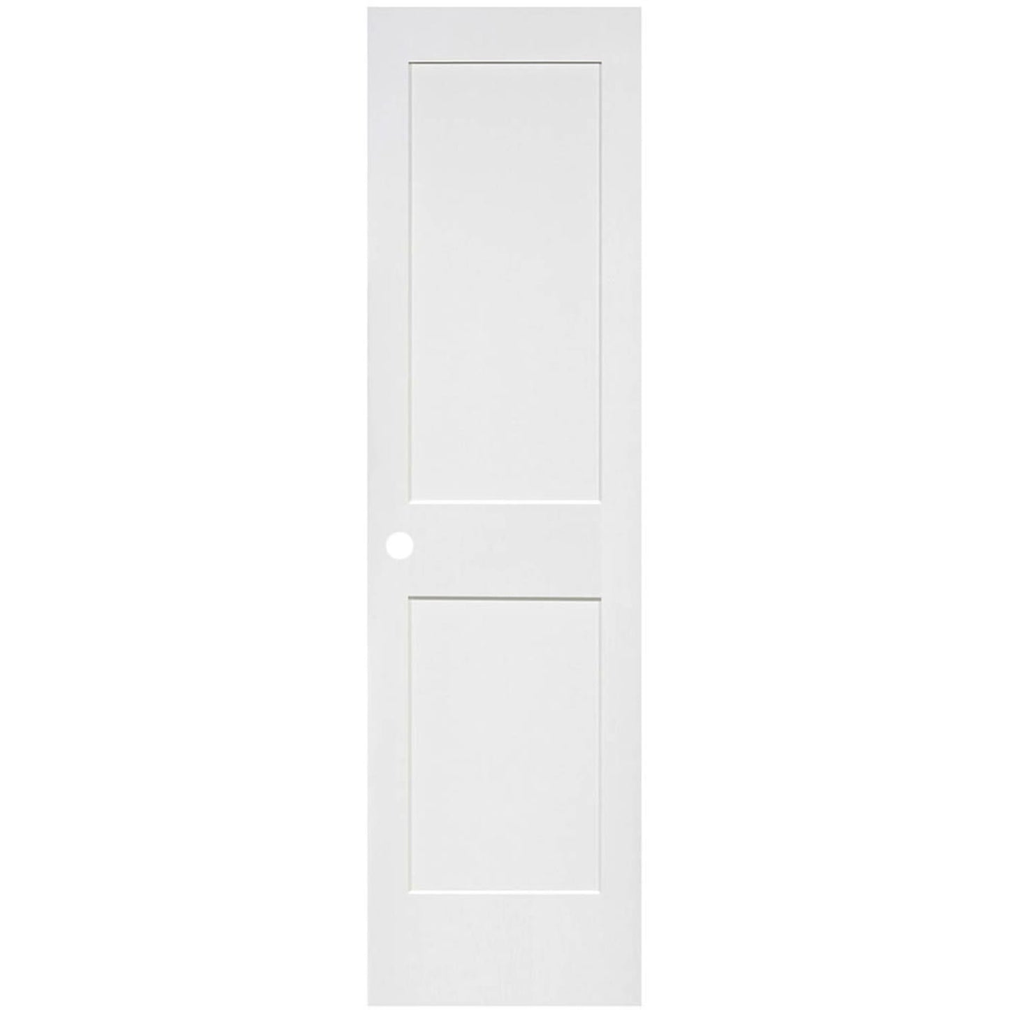 Slab 2-Panel Shaker White with Bore Hole Interior Door