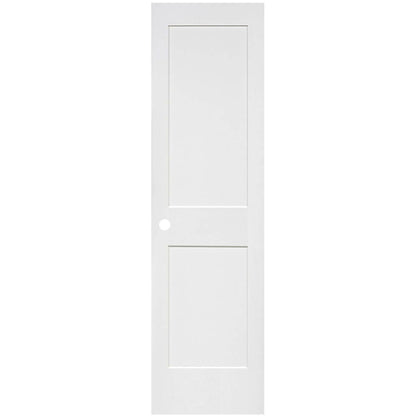 Slab 2-Panel Shaker White with Bore Hole Interior Door