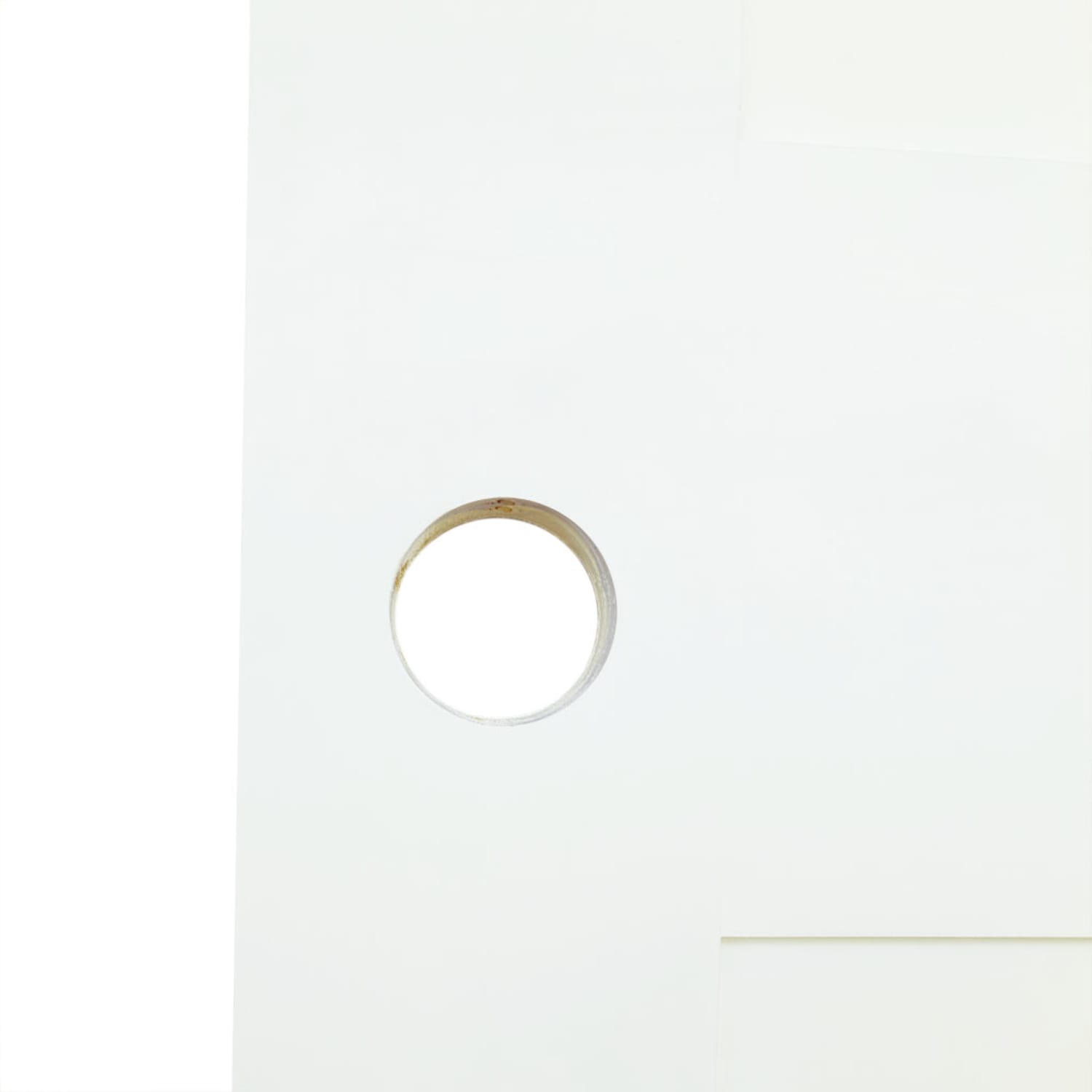 Slab 2-Panel Shaker White with Bore Hole Interior Door