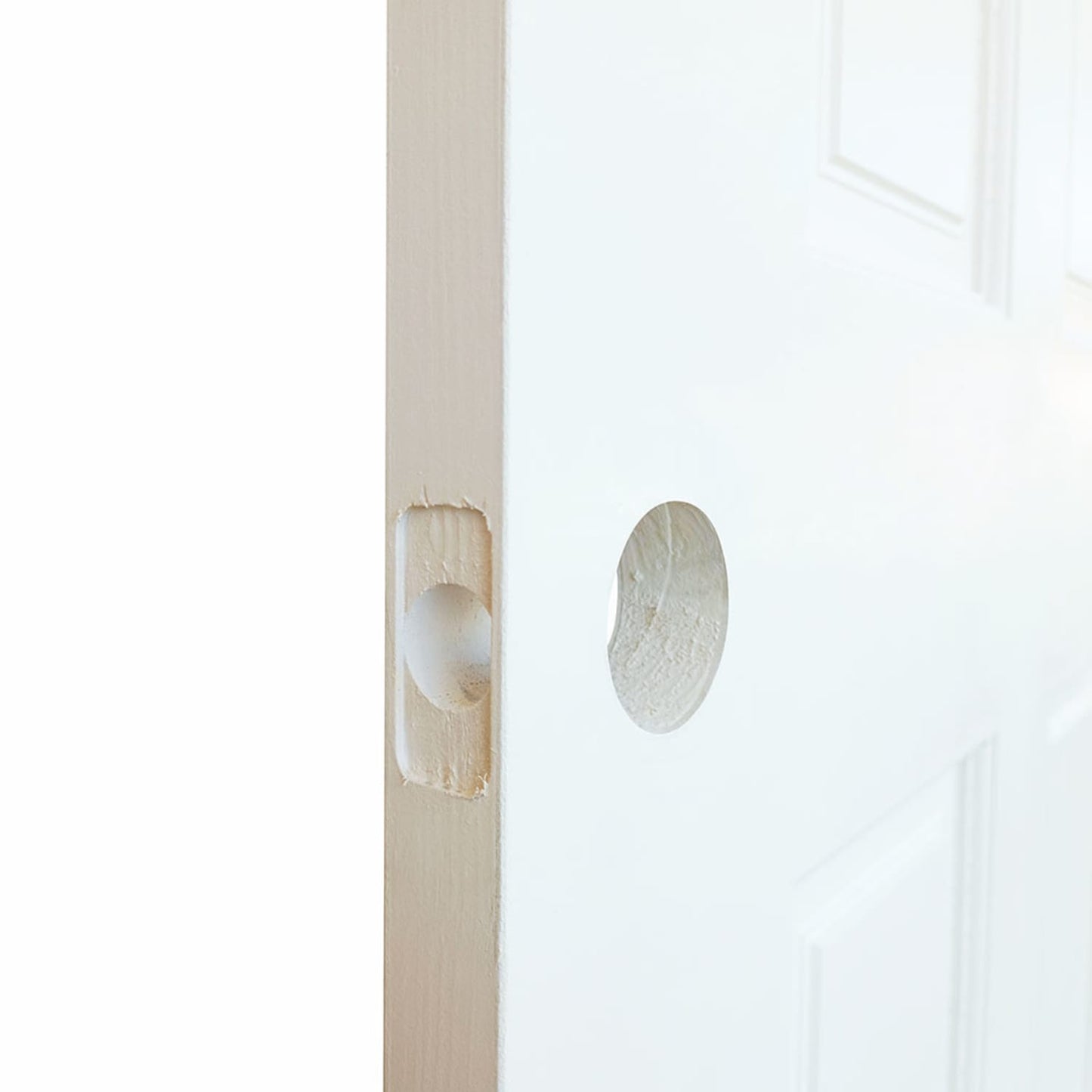 2-Panel Colonial White Interior Door Slab with Bore Hole