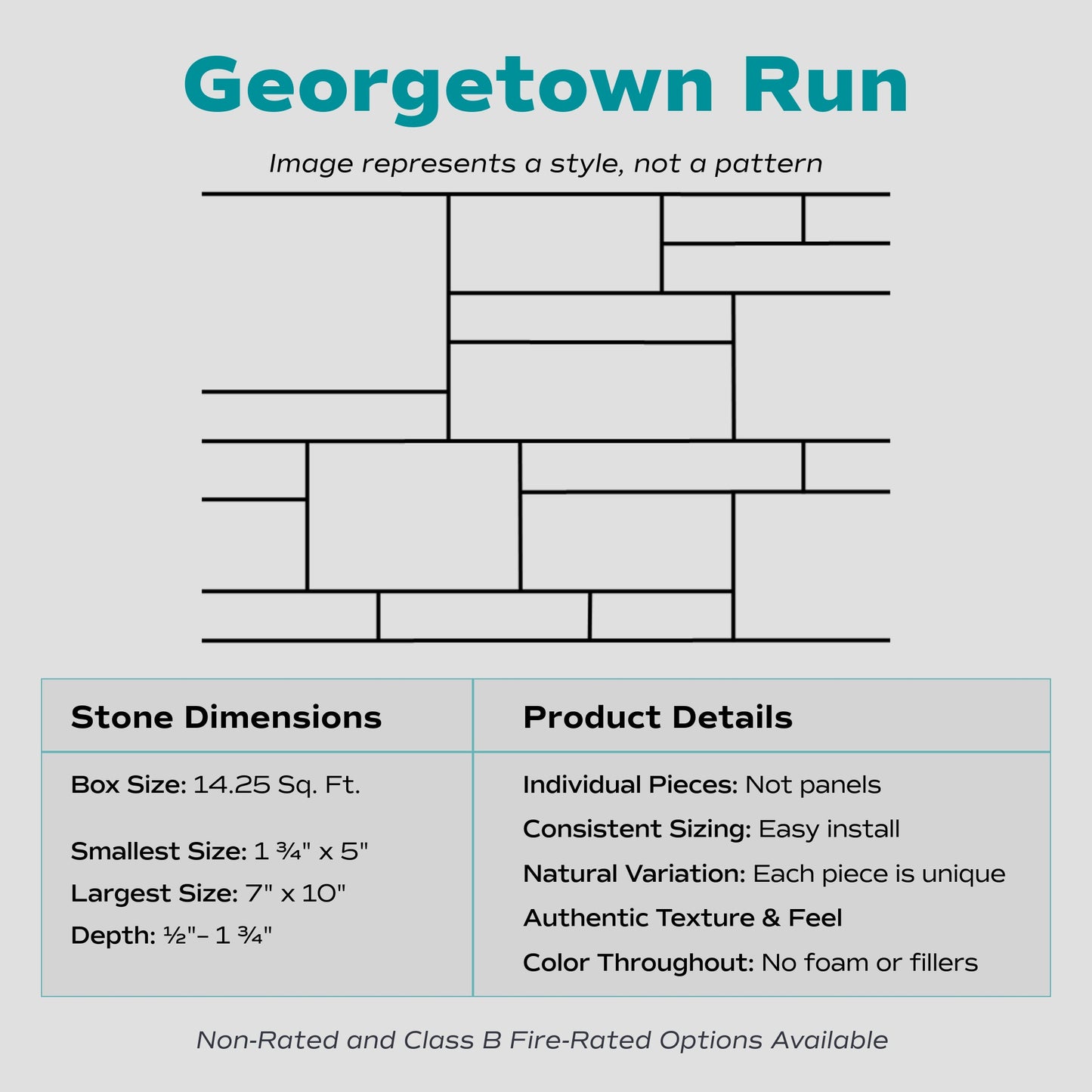 Evolve Stone Georgetown Run Stone Veneer (14.25 sq. ft. per box)
