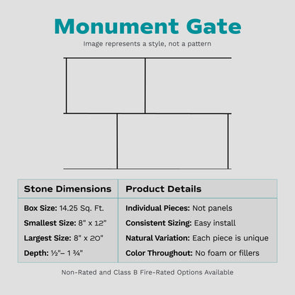 Evolve Stone Monument Gate Stone Veneer (20.25 sq. ft. per box)