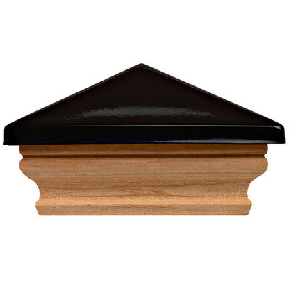 Cambridge Black Metal Top with Cedar Post Cap Slip Over