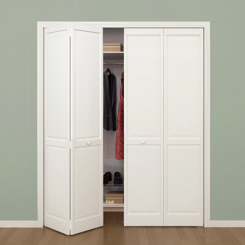 Traditional 4 Panel White  Solid Pine Core Bi-fold Door