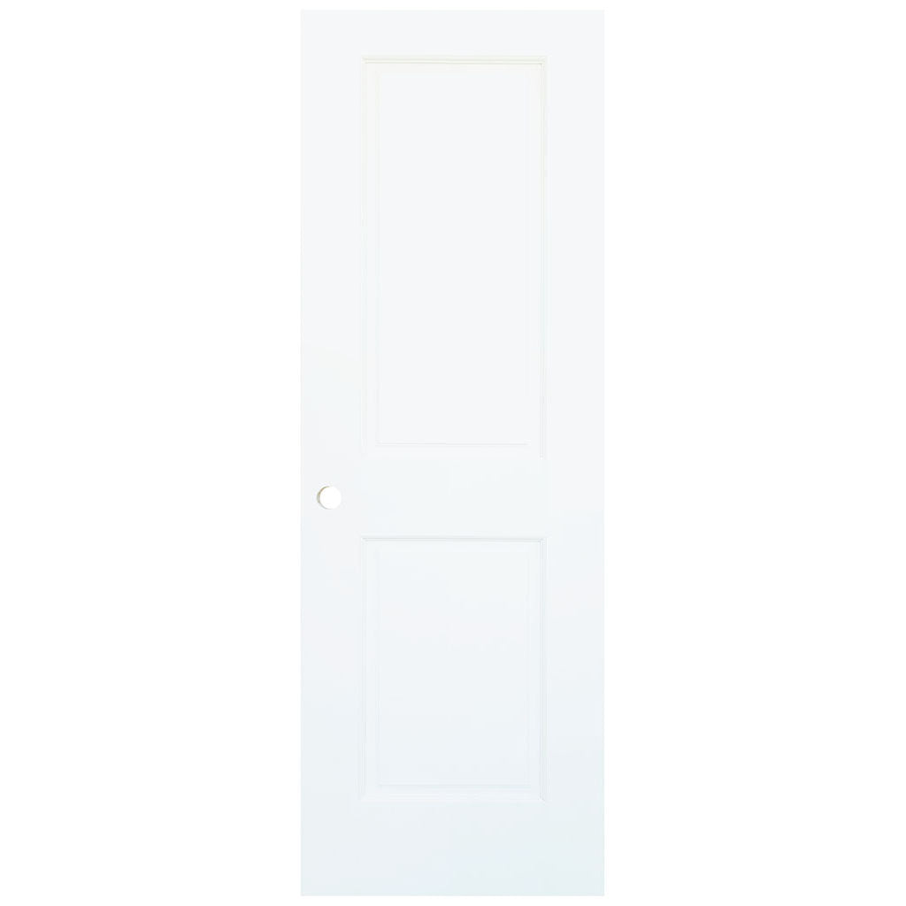 2-Panel Colonial White Interior Door Slab with Bore Hole