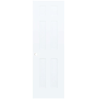 6-Panel Colonial White Interior Door Slab with Bore Hole