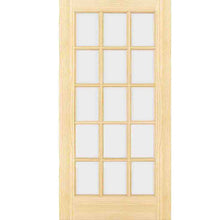 French Door 15-Lite Unfinished Clear Glass Interior Slab