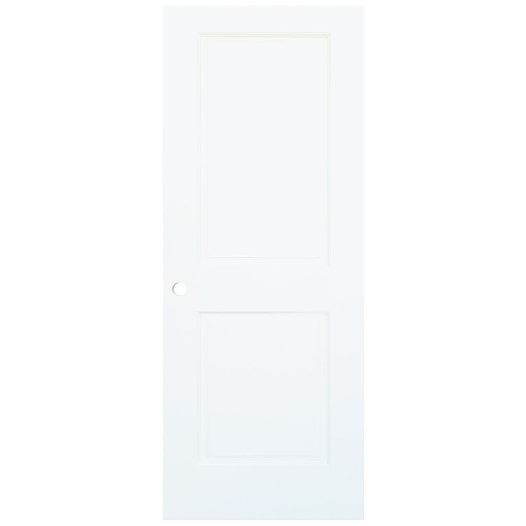 2-Panel Colonial White Interior Door Slab with Bore Hole
