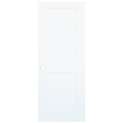 2-Panel Colonial White Interior Door Slab with Bore Hole