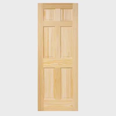 6-Panel Colonial Solid Pine Unfinished Interior Door Slab