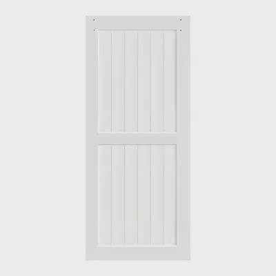 2-Panel White Solid Pine Core Interior Barn Door Slab 360 image