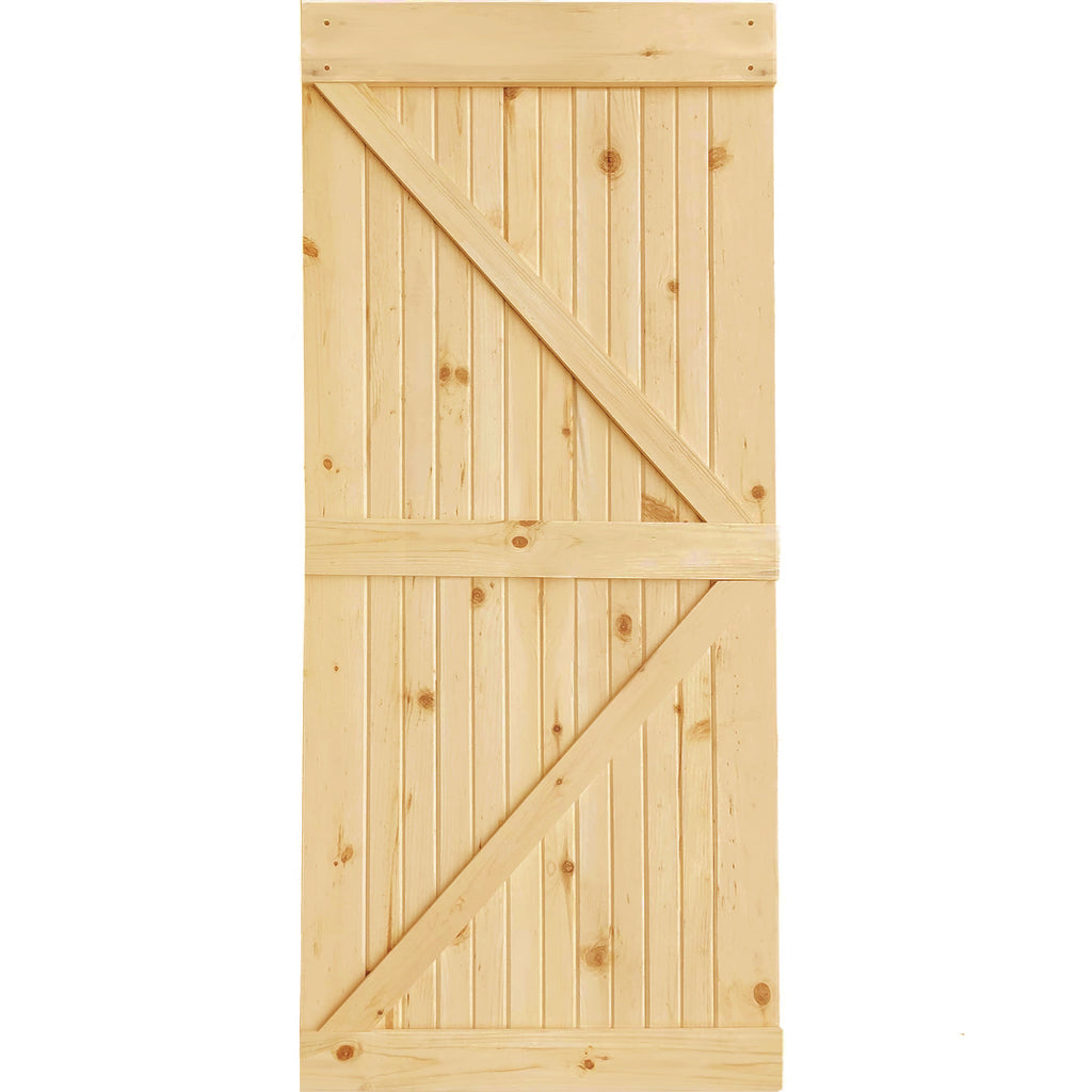 K-Bar Solid Pine Core Unfinished Interior Barn Door Slab DIY Kit