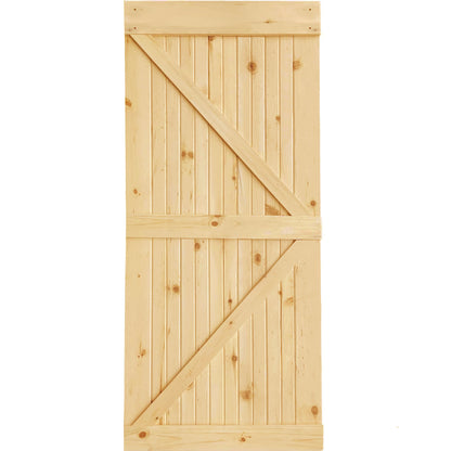 K-Bar Solid Pine Core Unfinished Interior Barn Door Slab DIY Kit
