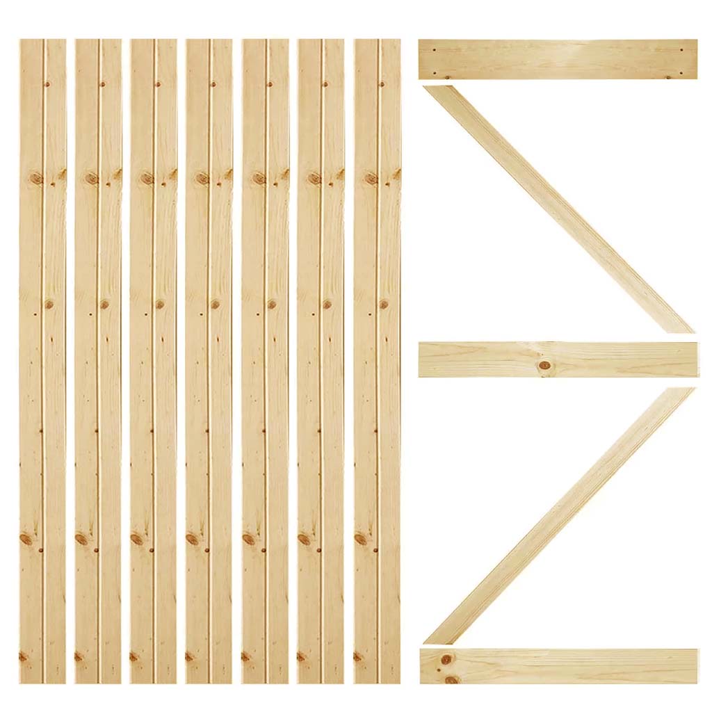 K-Bar Solid Pine Core Unfinished Interior Barn Door Slab DIY Kit
