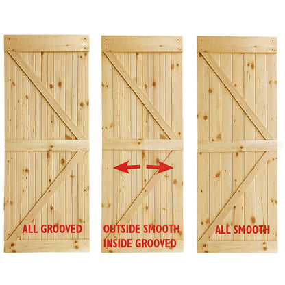 K-Bar Solid Pine Core Unfinished Interior Barn Door Slab DIY Kit