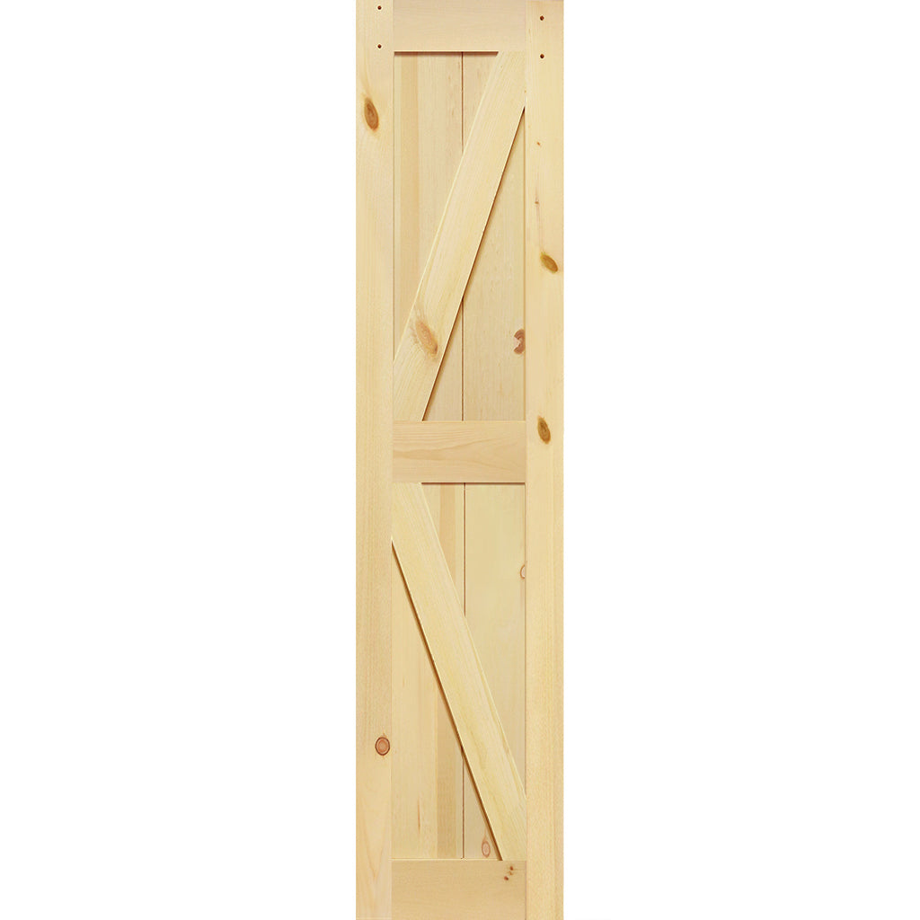 K-Rail Solid Knotty Pine Unfinished Barn Door Assembled Slab