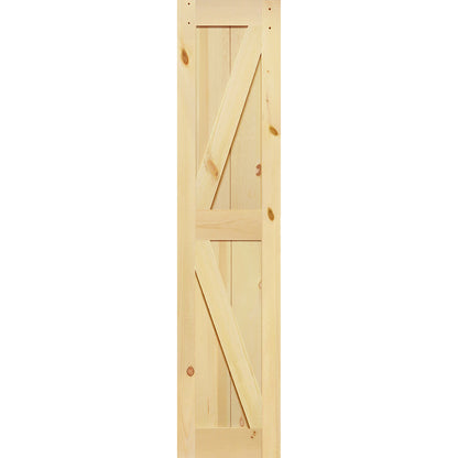 K-Rail Solid Knotty Pine Unfinished Barn Door Assembled Slab