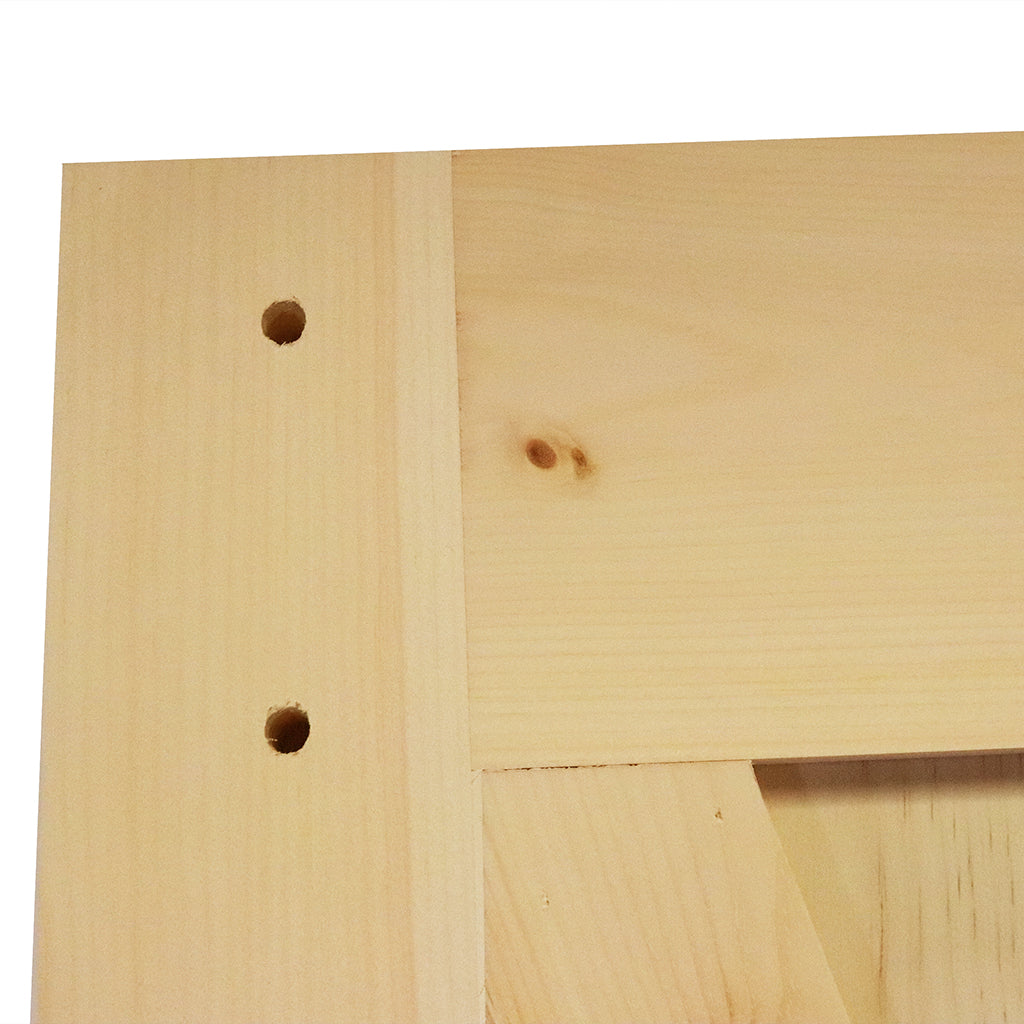K-Rail Solid Knotty Pine Unfinished Barn Door Assembled Slab