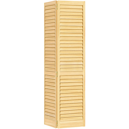 Plantation Louver Louver Solid Core Unfinished Wood Bi-fold Door