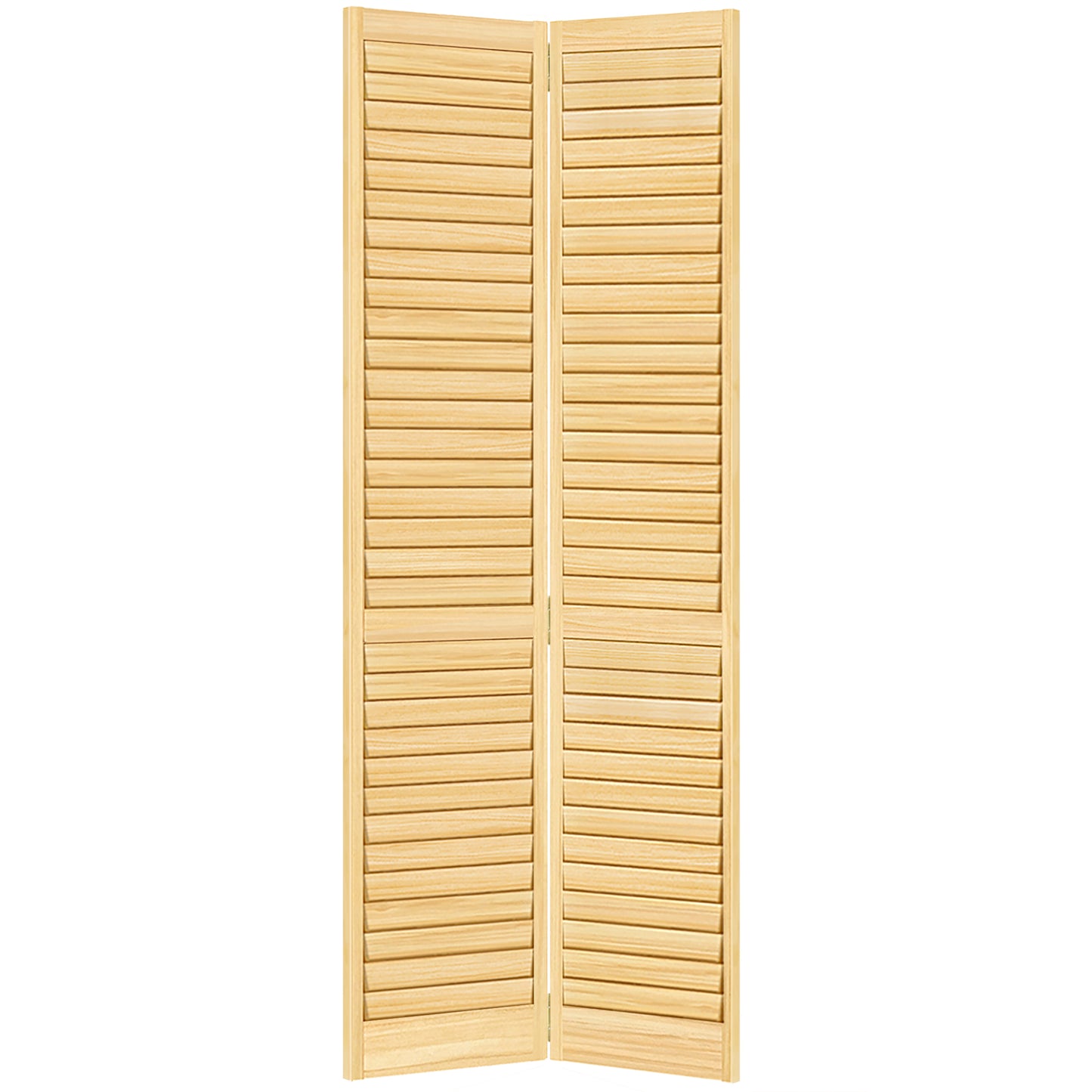 Plantation Louver Louver Solid Core Unfinished Wood Bi-fold Door