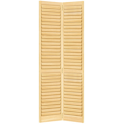 Plantation Louver Louver Solid Core Unfinished Wood Bi-fold Door