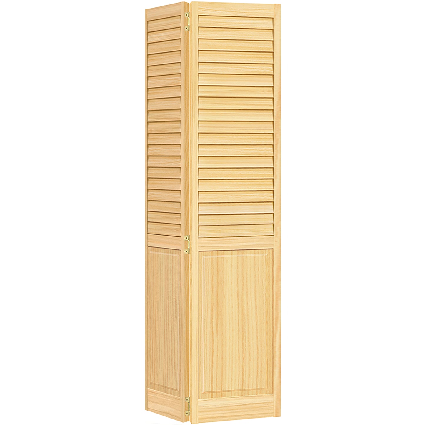 Plantation Louver Panel Solid Core Unfinished Wood Bi-fold Door